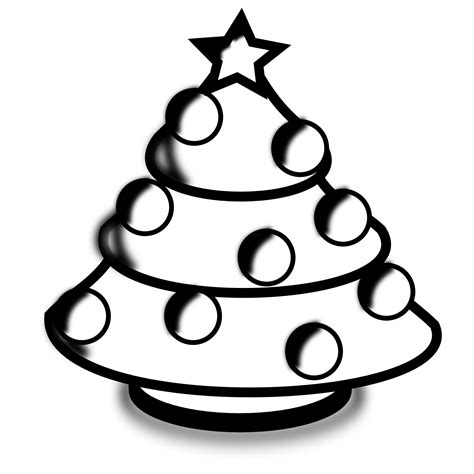 christmas tree clipart black and white